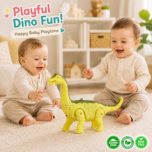 Image of Zest 4 Toyz Musical Dinosaur Toy for Kids with Light & Real Dino Sound | Battery Operated T-Rex Dino Toy | Automatic Walking Animal Toddler Gift Toys for 1+ Boys & Girls - Assorted