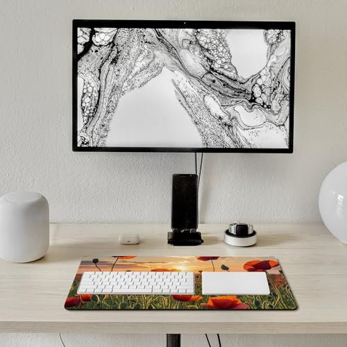 Red Flower Field in Sunset Gaming Mouse Mat Large Desk Pad miniatura 7