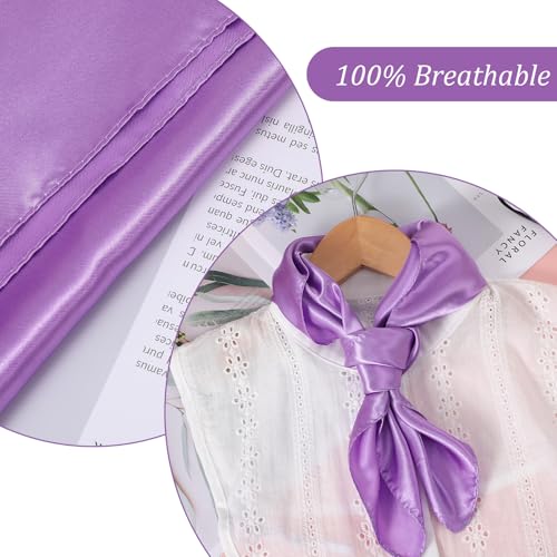 Chiffon Square Ribbon Neck Scarf, Satin Purse Scarf, Retro Wrap Neck Scarves, Handkerchief for Women Costume Accessory3