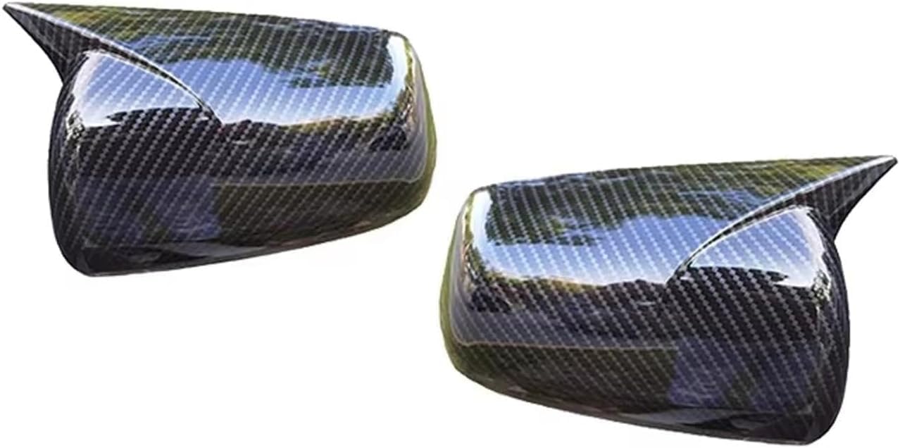 XJPGHA Wing Mirror Covers Caps for Mitsubishi Lancer X 10 EX EVO 2008-2012, Sturdy Durable Cover Housing Door Mirror Vehicle Accessory Rearview Side Covers,Carbon Fiber Texture