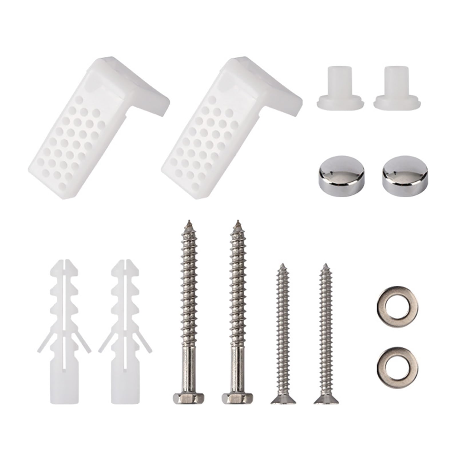 14pcs/Set Tools Bathroom Foot Mounting Toilet Screws Heavy Duty Fixing Accessories Replacement Parts Bolts Fixture Base L Shaped Expansion Tube Head Screw Screw for Gypsum Board
