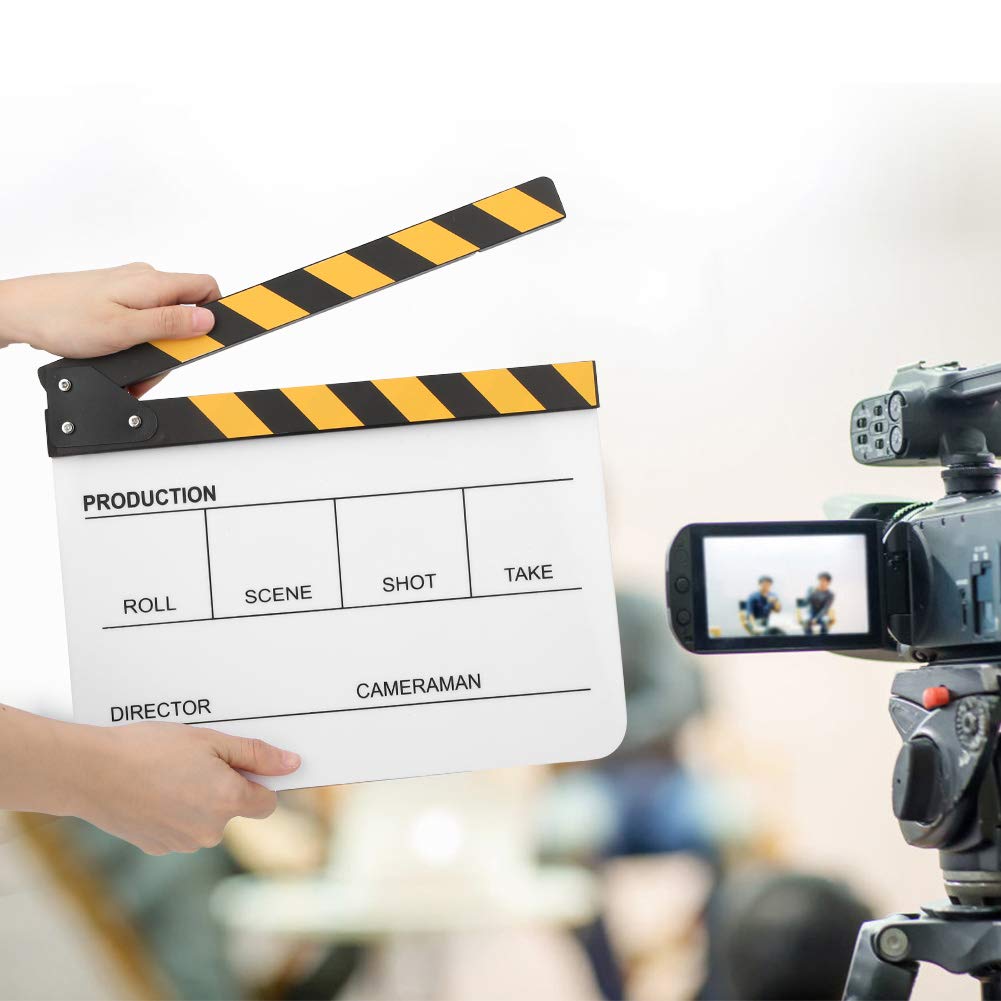 Regista Cinematografico Ciak in Acrilico Organico 30x25 cm, Regista Ciak, Strumento Fotografico per Ciak(colorato （PAV1CWE3）)