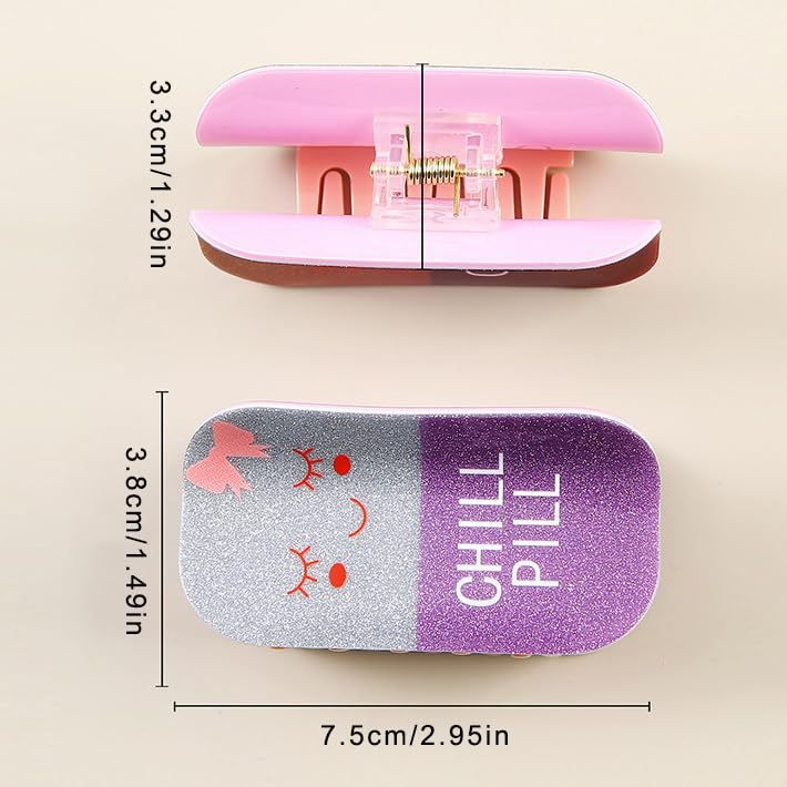 Large Acetate Hair Claw Clip Fun Summer Pharmacy Pill Style for Women Amazon.com : Fun Pill Hair Claw Clips - Pharmacy Claw Clip  main image 3