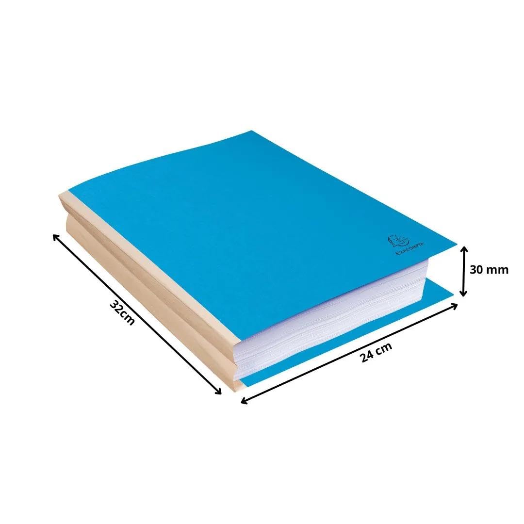 Exacompta 100 feste Mappen mit Dehnfalte Leinenrücken Rock"s blau