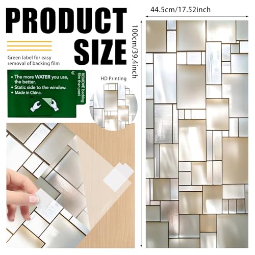 Image of Nuxovilar Sparkle Stained Glass Style Window Film 17.5x39.4 PVC