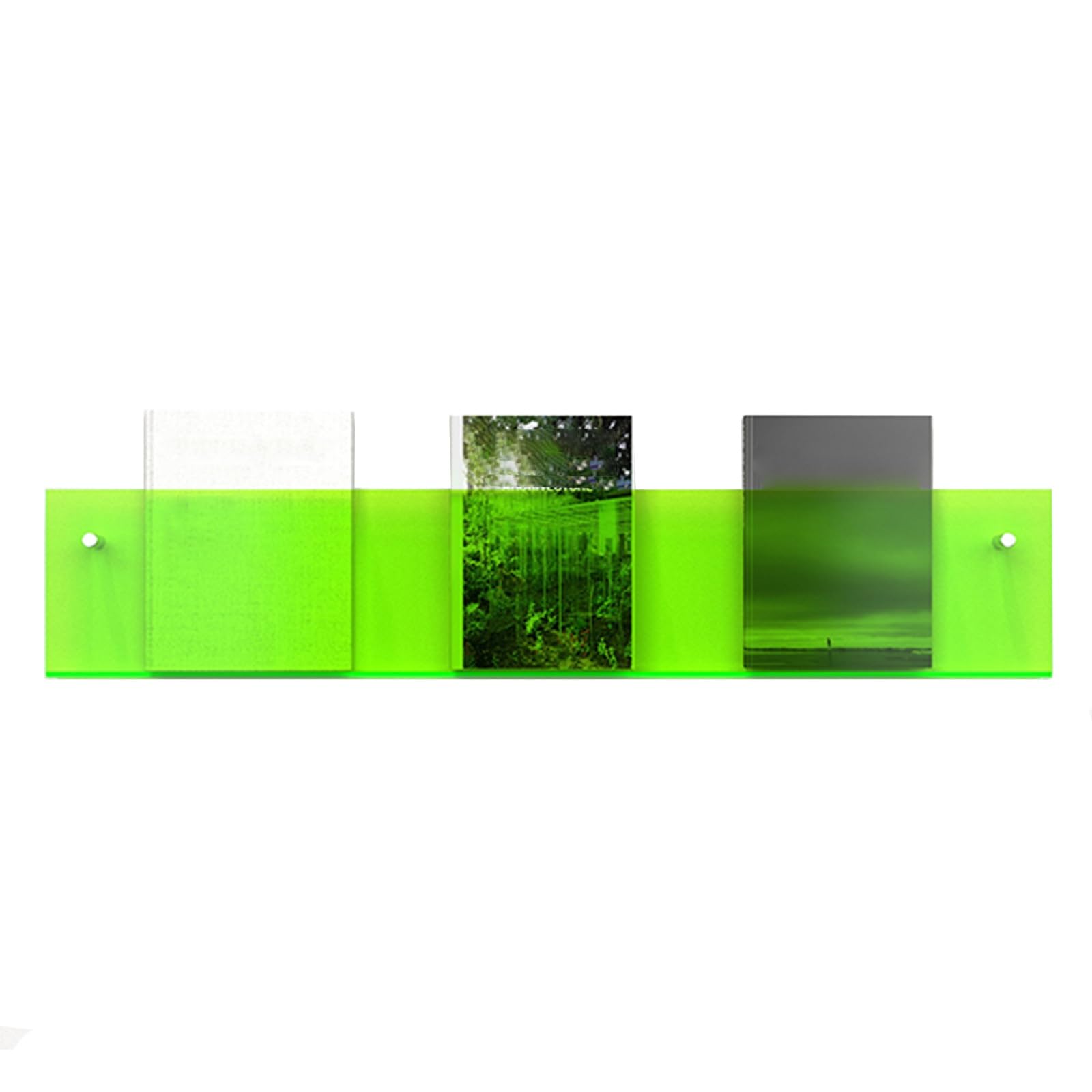 HKSDKABOP Acrylic Floating Bookshelves， Wall Mounted Acrylic Magazine Rack Multicolor 40-120cm(Red,L 60cm/23.6in)