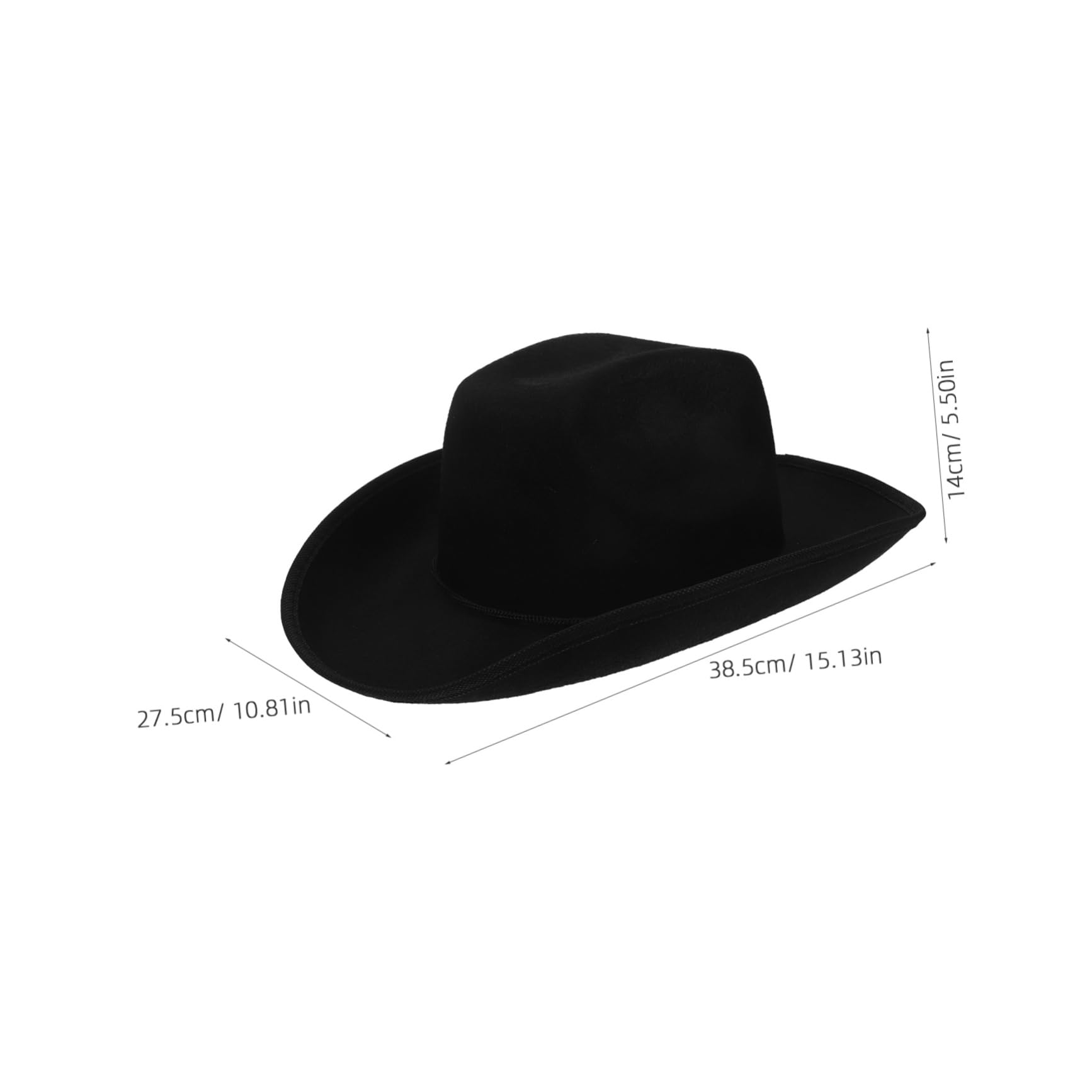 QUMIIRITY Adjustable Felt Cowboy Hat for Parties and Cosplay Unisex Western Cowgirl Cap with Design for All Ages Versatile and Reusable Accessory Black