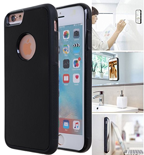 MONCA ] Anti Gravity Cellphone Case [Black] Magical Nano Technology Stick to Wall