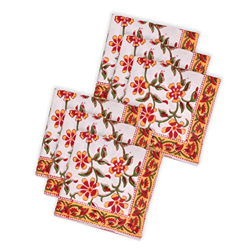 Image of BLOCKS OF INDIA Hand Block Print Cotton Table Napkin (Color 1)
