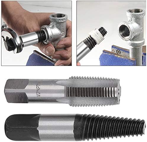 Miniatura 3 de Garosa Juego de grifos de tubo de 1/2 pulgada de herramientas extractoras de tuberías rotas de acero de alto carbono, kit de reparación de removedor