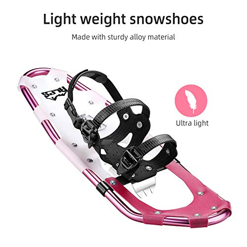 ALPS 30 Inches Light Weight Snow Shoes Set for Women, Girls, Aluminum Snowshoes for Hiking and Outdoor Activities