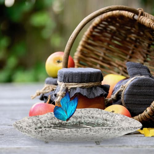 Toddmomy 07K3690I09YU10P Butterfly Puddler Garden Stone, 8.25Inch Outdoor Butterfly Feeder Bee Watering Station Ceramic Bird Bath Water Food Holder thumb #1