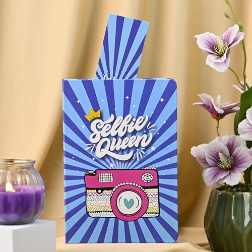 Image of Notebook Set, Premium Hardcover Journal, Bookmark and Matching Box |192 Ruled Pages, 80 GSM | A5 Ruled Writing Notebook for Girls, School & Office | Selfie Queen Design | Durable Cover, Smooth Paper - Selfie Queen