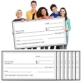 12 Pcs Giant Blank Big Checks for Presentations 30 x 16 Inch Fake Paper Novelty Funny Jumbo Check for Awards Donation Fundraisers Award Prize Endowment