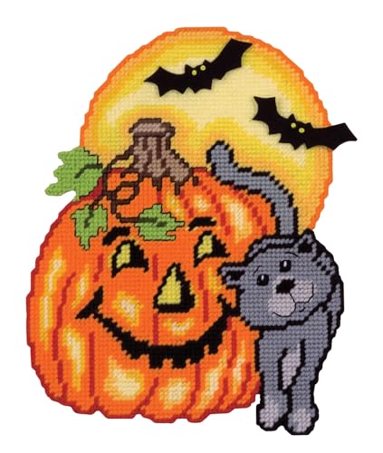 Pumpkin Cat Plastic Canvas Wall Dcor Kit