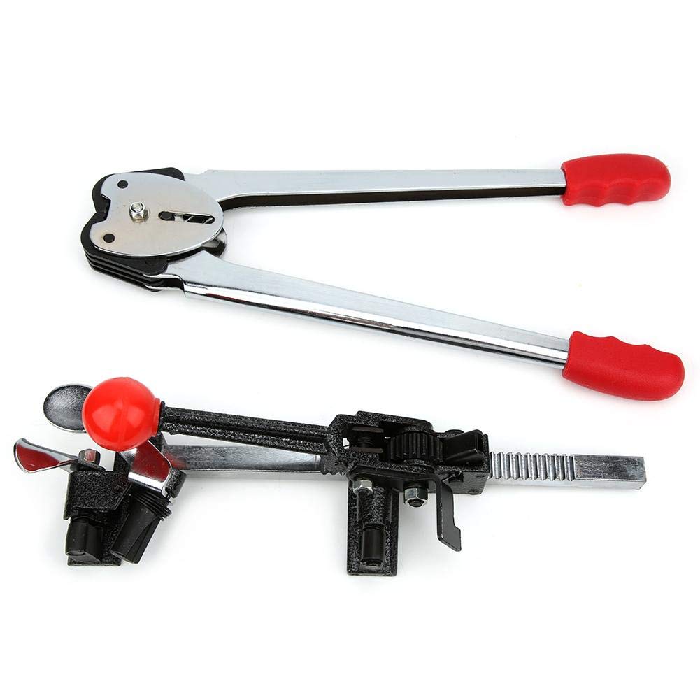 Manual Packer Packing Machine Packaging Pliers Manual Plastic Strap Tensioner Cutter Crimper PP/PET Strap Packing Strapping Tool 12-16mm(Red 2pcs)