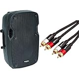Product 1: Plug play Ibiza Xtk10A Bafles De Sonido con Abs Activo, 10%22 / 300W, Negro + Amazon Basics Cable De Audio RCA (2 Machos A 2 Machos), 4.57 M