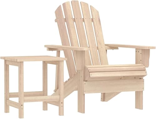 Garden Chair, Natural Solid Fir Wood Adirondack, Standard Ergonomic Design, Weather-Resistant Outdoor Patio Furniture for Deck, Balcony, Lawn, Brown
