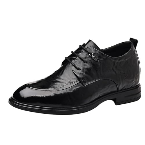 Mens Business Casual Top Layer Leather Oxford Shoes Trendy Lace