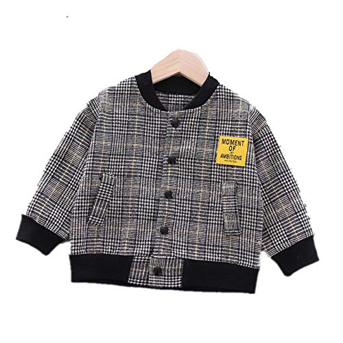 Baby Boy Girl Spring Coat Little Kids Grey Baseball Cardigan Jacket Varsity Jacket for Toddler Baby 0-4T (Grey, 3-4 Years)