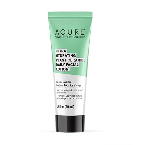 Acure Hidratante Facial Ceramida Planta Ultra Hidratante 100% Vegano Para Tipos de Piel Seca Cerámica Vegetal Mejorar el Tono de Piel y Retener