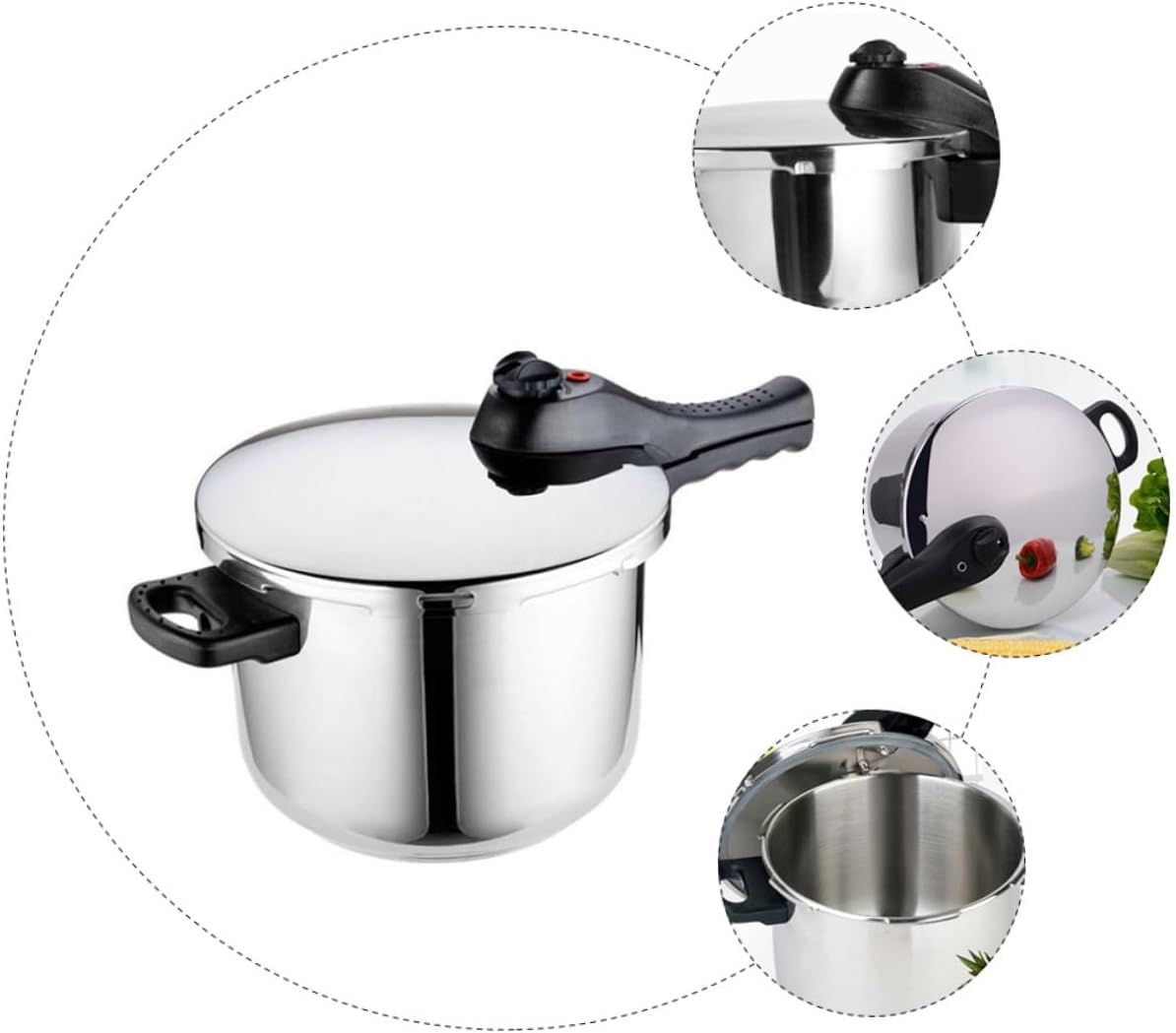 Sosoport Pressure Cooker for Home Use Gas Stove and Induction Cooker Compatible Stainless Steel Capacity Multifunctional Soup and Stew Pot with Asa Safety Standard