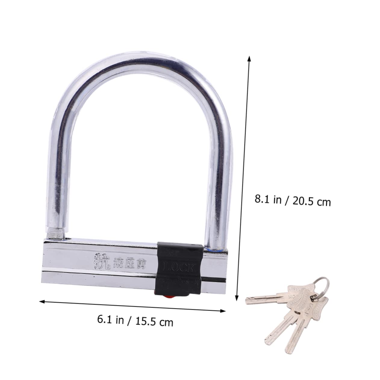 YARNOW 1 Pc antivol vélo en forme de U bike lock door lock Verrouillage pour portail verrou portail protecteur serrure scooter électrique équipement de cyclisme chaîne antivol Silver