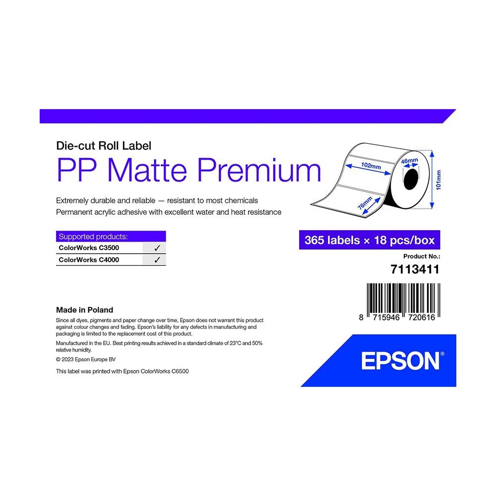 Specials/Other Brand EPSON Model Epson 7113411 Printer Label White Self-Adhesive Printer Label
