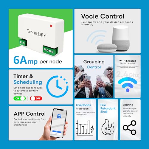 Image of SmartLife WiFi 4 Node Smart Switch Module | 2.4GHz WiFi +BLE | No Hub Required | Compatible with Alexa, Google Assistant, HA, IFTTT & SmartLife App