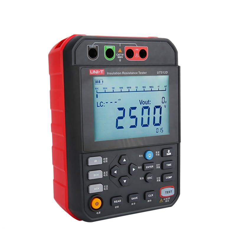 UNI-T UT512D UT512E 2.5KV Insulation Resistance Tester Megohmmeter Ohm Digital Insulation Resistance Meter 999 Sets Data Storage