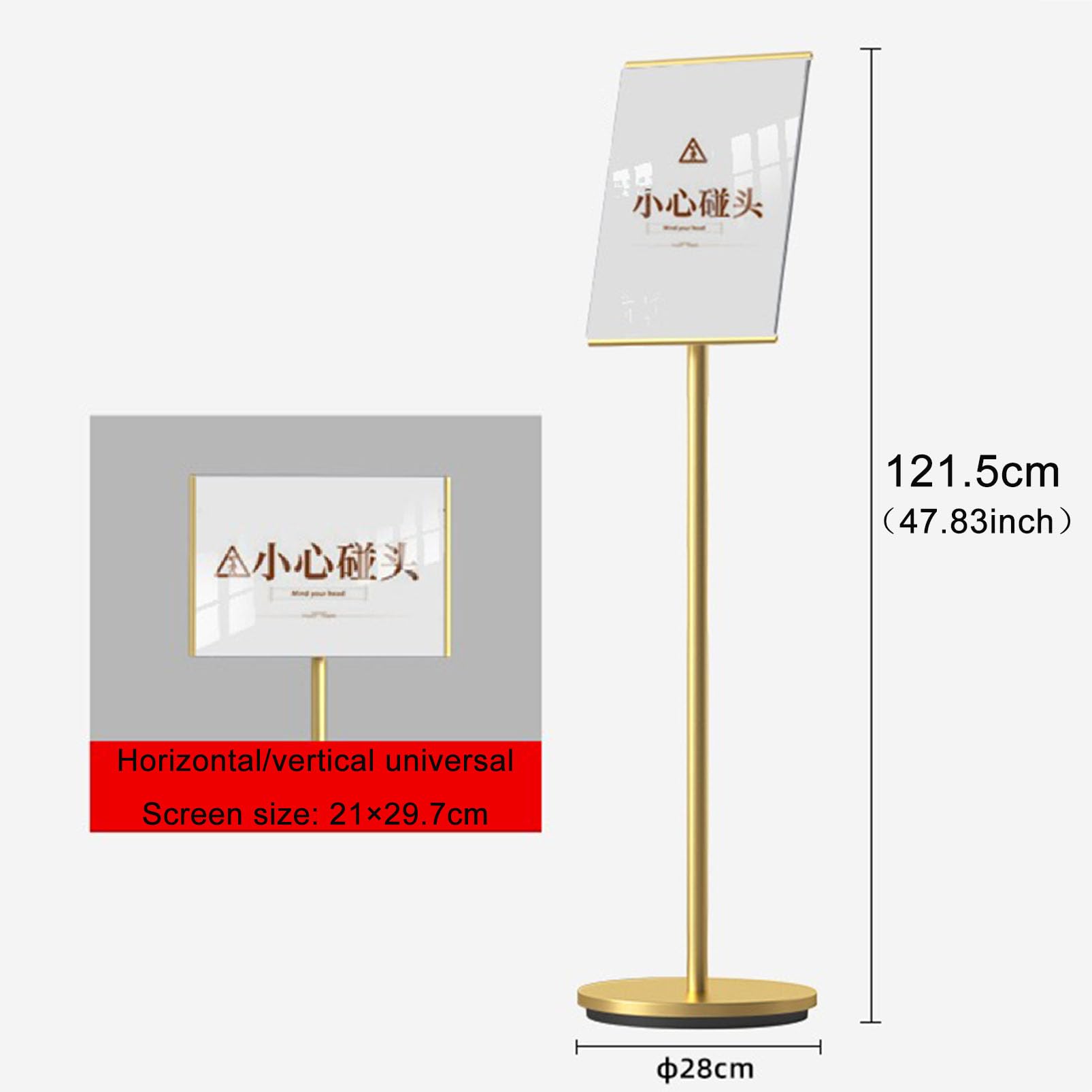 Support de panneau de sol réglable, double affichage vertical et horizontal pour un contrôle efficace de la foule et des avis, idéal pour les événements, les entreprises et les entrepôts