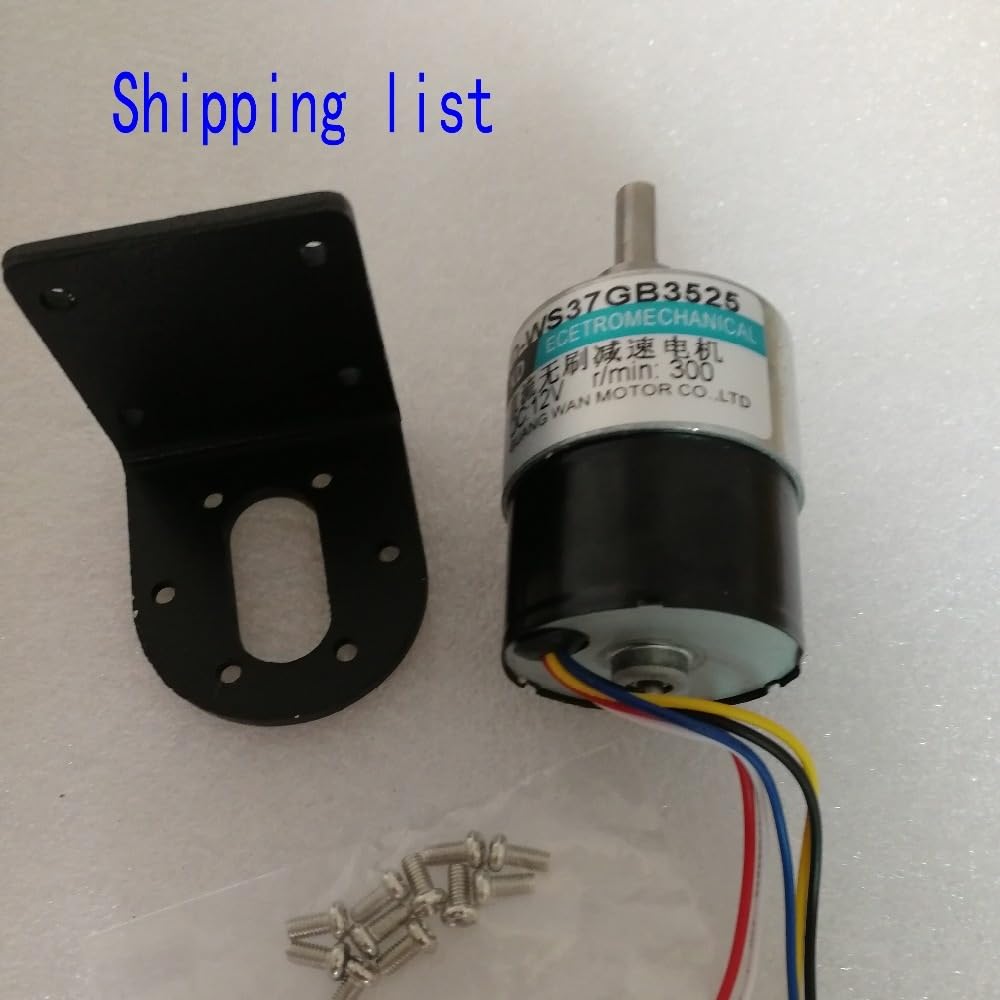 Elektromotor, DC Motor 12V bürstenloser Motor 2 4V DC. Motor 37 Brushless Verzögerung Kleiner Motor positiver Umkehrmotor langsamer Motor mit Halterung(20RPM,12V)