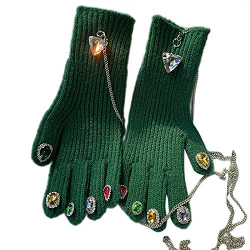 Gants tricotés pour femmes en laine épaisse et chaude pour l'hiver