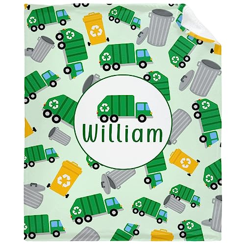 Custom Garbage Truck Blanket Personalized Gifts Super Soft Lightweight Flannel Blankets Throw for Kids, Adult, Suitable for Couch, Sofa, Bed, Camping, Travel All Seasons 60