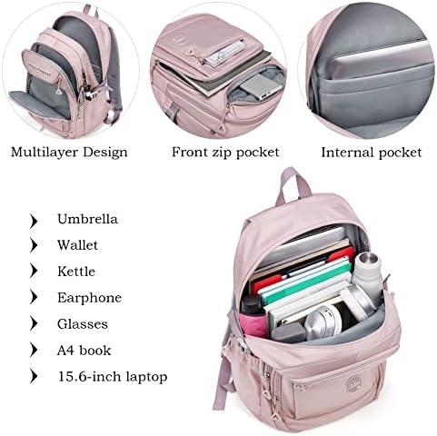 unisoul School Bags for Girls Boys Waterproof Teenage Backpack for School Lightweight Travel Primary Schoolbag with Laptop Compartment, Junior High Students Book Bag Casual Rucksack for Men Women