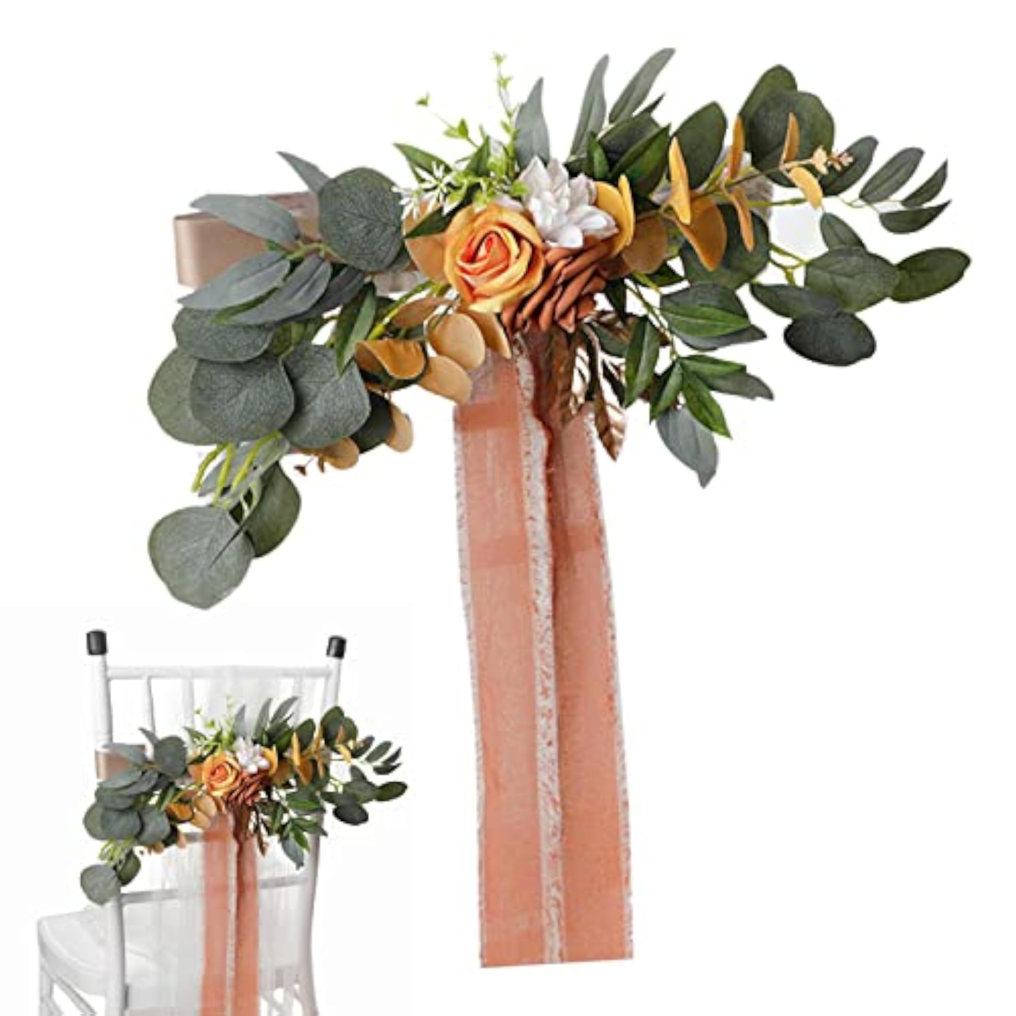 Chair Back Artificial Wedding Decorations in Orange