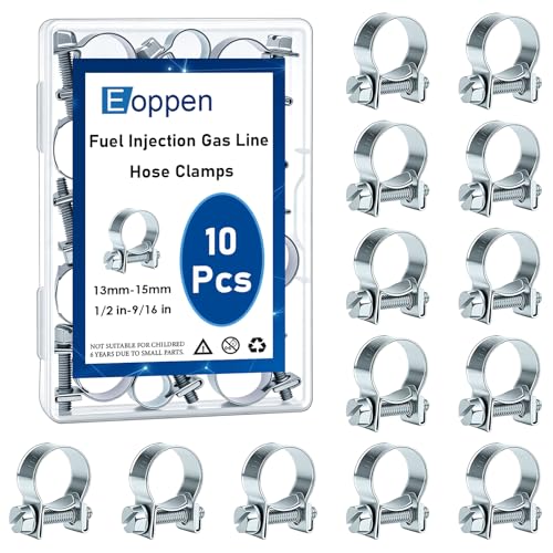 Image of 13-15mm Fuel Injection Hose Clamps, 1 /2 Inch-9 /16 Inch Inch Fuel Injection Gas Line Hose Clamps for Diesel Petrol Pipe