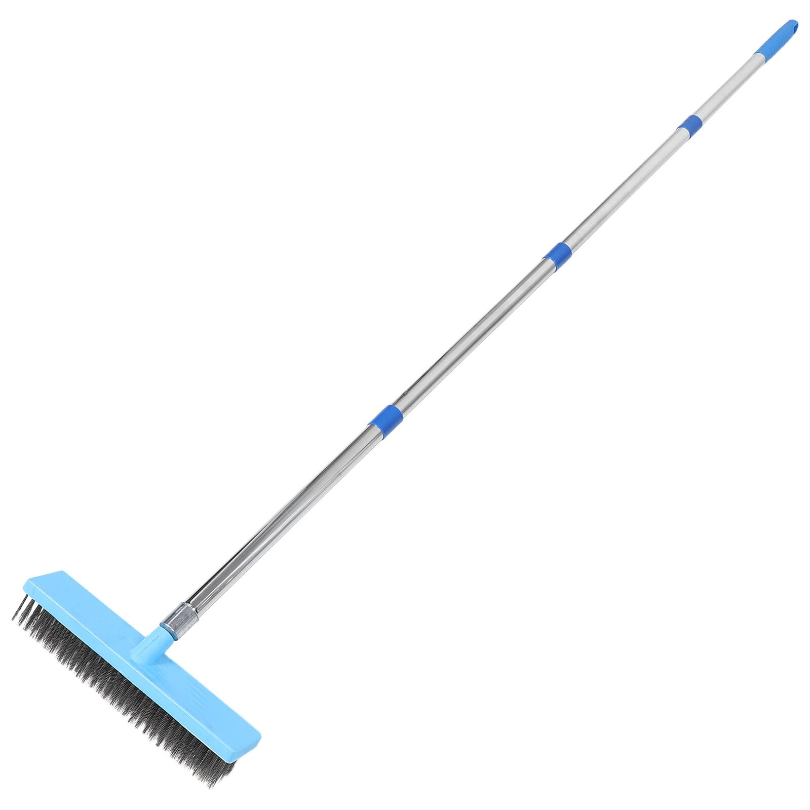 Toyvian Cepillo de Limpieza para Suelos de Baño con Mango Largo de 16 M Cerdas Duras de Acero Inoxidable 30 CM Adecuado para Azulejos Lechada y Ducha Fregadora Resistente para