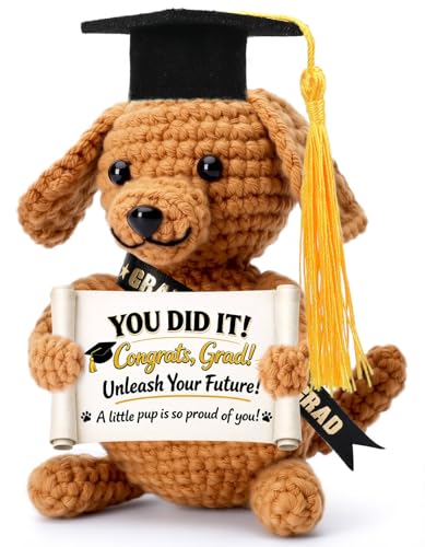 Graduation Gifts Grad for Her Him Dog Plush Stuffed Animal, Kindergarten Preschool Prek Middle High School College 5th 6th 8th Grade Graduation Gifts for Graduates, 2026 Grad Decorations Favors Decor
