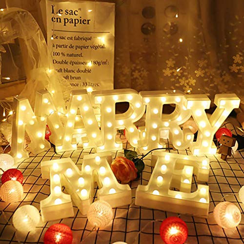 Image of Newly Upgrade Led Letters Numbers Lights Battery Powered,26 Alphabet & Arabic Numerals 0-9 Warm White Decorative Marquee Lamps with Remote Control for Switch Timer Dimmable for DIY Decor (Letter-M)