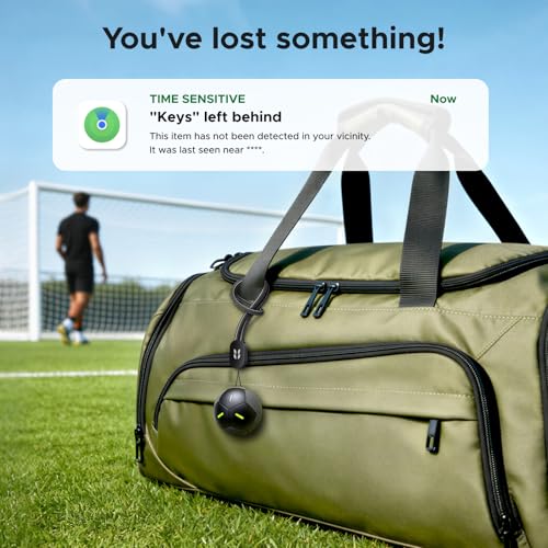 Image of UGREEN FineTrack2 Air Tracker Tags (iOS Only),Soccer-Shaped Key Finder Compatible with Apple Find My,7-Year Battery Life Bluetooth Tracker for Bags and More,Black