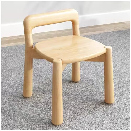 HAQMG Puff Salon Silla Cosmética Sillas Pequeñas De Madera Maciza Silla con Respaldo para Niños, Taburetes Bajos Sillon Salon Butaca Sofá Taburete para Sala De Estar, Banco De Zapatos(Khaki)