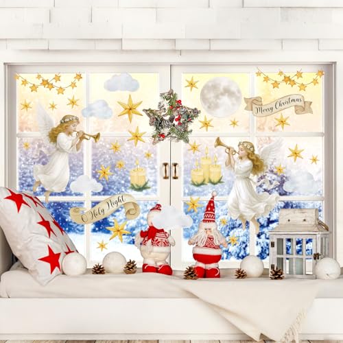 Vinilos decorativos Navidad ángel elegante 35x12 in miniatura 6