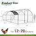 Large Metal Chicken Coop with Weatherproof Canopy for Farm and Backyard Animals Including Chickens, Ducks, and Rabbits (10’ W x 19.7’ L x 6.4’ H, Dome Roof-Roosting Perch)