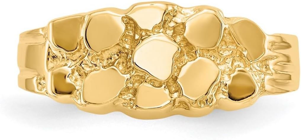 14k Yellow Gold Solid Polished Nugget Ring Size 6 Ring for Women - Image 5
