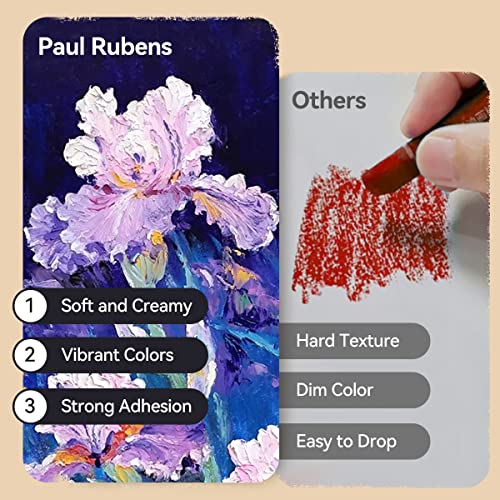 Paul Rubens Oil Pastels, 72 Floral Colors Artist Soft Oil Pastel Set Vibrant and Creamy - Image 2