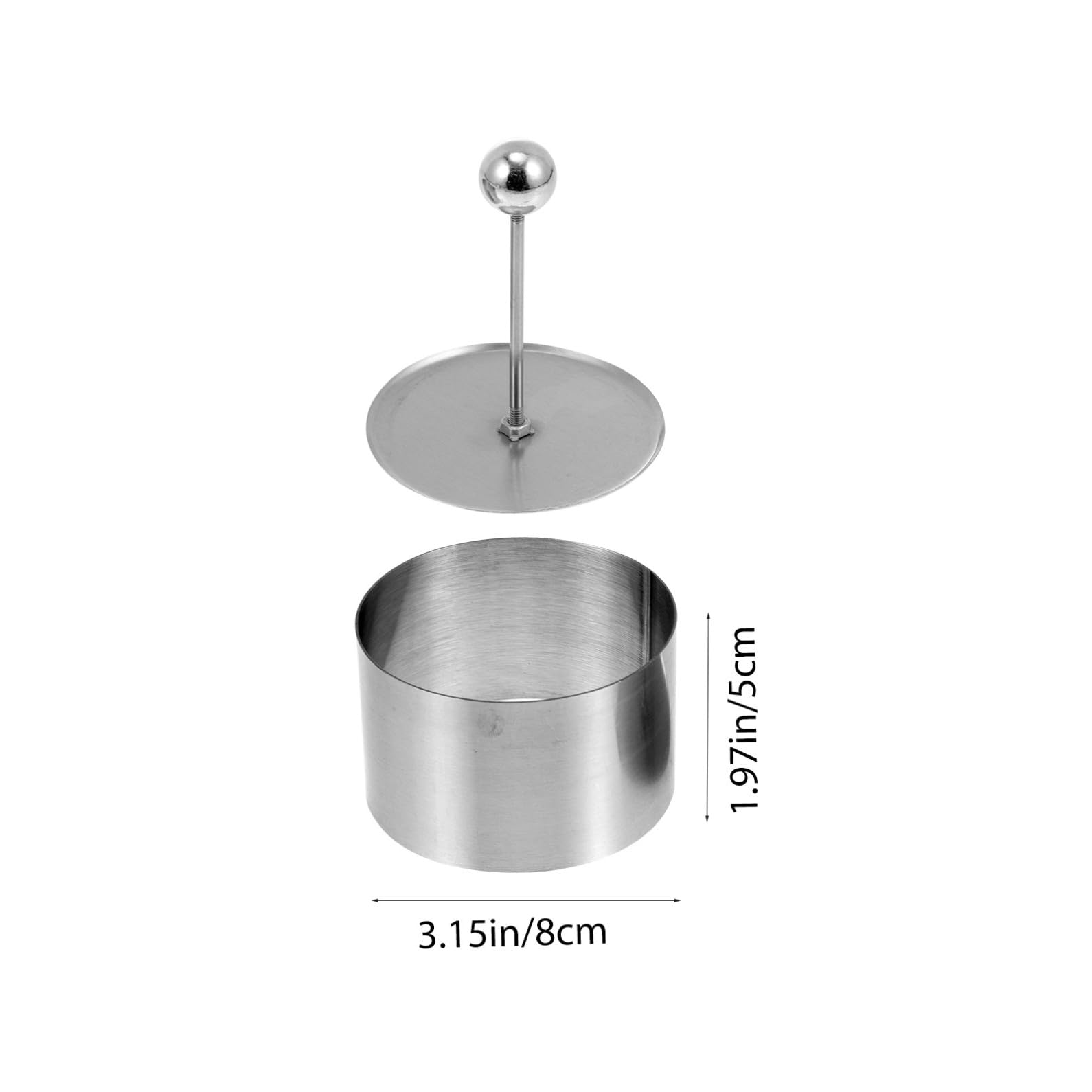 Moules Argenté Ronds en Acier Inoxydable, Lot de 3 Sets de Sets