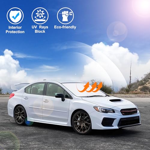 Image of Windshield Sun Shade Custom Fit for 2015-2021 Subaru WRX Accessories Foldable Sunshade Sun Blocker Protect Car from Sun Rays & Heat Damage Keep Car Cooler