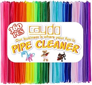 Caydo 360 Pieces Pipe Cleaners 40 Assorted Colored Chenille Stems for Christmas Art and Crafts, Childrens Craft Supplies (6 mm x 30cm)