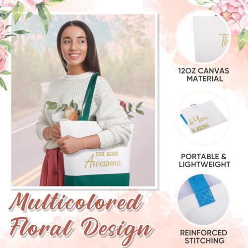 Clysee 24 Pcs Thank You Gifts for Women - Inspirational Teacher & Nurse Appreciation Canvas Makeup Bags3